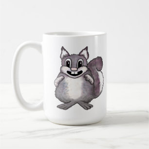 Taza De Café Dibujo de caricatura de ardilla feliz