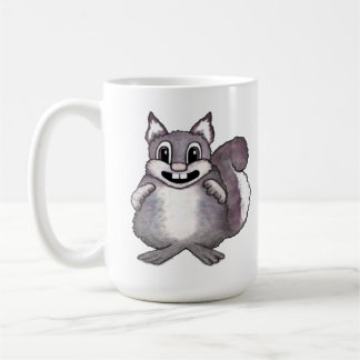 Taza De Café Dibujo de caricatura de ardilla feliz 