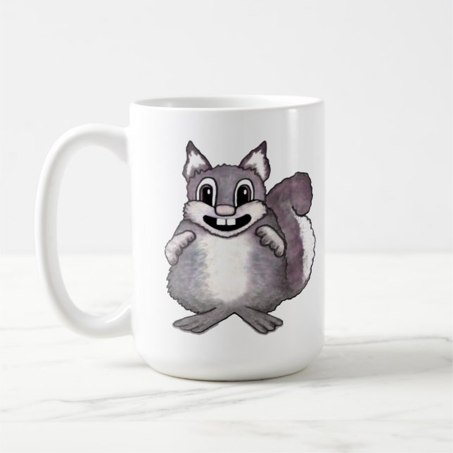 Taza De Café Dibujo de caricatura de ardilla feliz  (Izquierda)