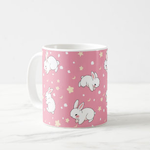 Taza De Café Dibujo de conejo kawaii rosa lindo