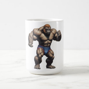 Taza De Café Dibujo de dibujos animados de arte pop de gorila c