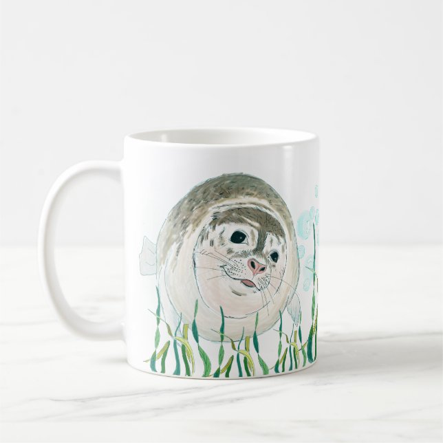 Taza De Café Dibujo de foco de bebé sonriente lindo dice Buenos (Izquierda)