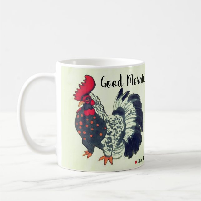 Taza De Café Dibujo de gallos Buenos días (Izquierda)