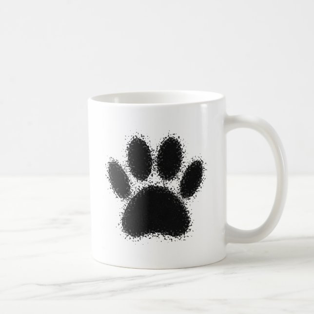 Taza De Café Dibujo de garras de perro (Derecha)