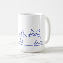 Dibujo de gato blanco lindo divertido
