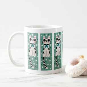 Taza De Café Dibujo de gato caprichoso y extravagante
