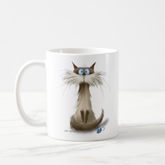 Taza De Café Dibujo de gato siamés (Izquierda)