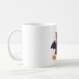 Taza De Café Dibujo de Halloween de murciélago vampiro y leche