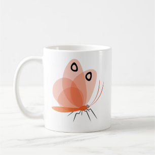 Taza De Café Dibujo de insecto mariposa   Naturaleza dibujada a