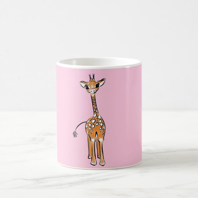 Taza De Café Dibujo de jirafa cutánea, animales de safari (Centro)