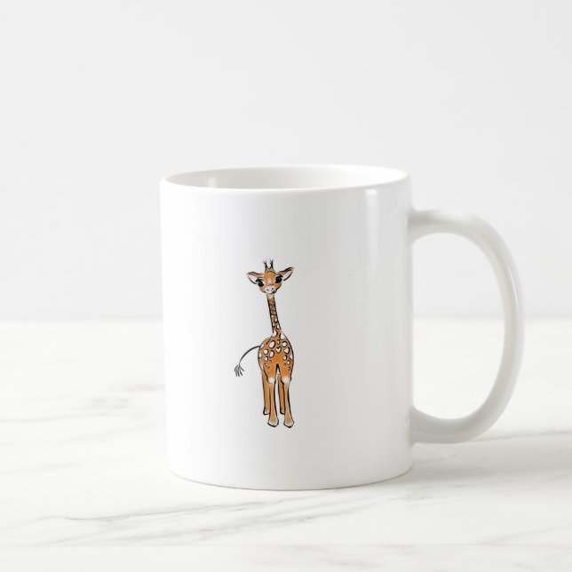 Taza De Café Dibujo de jirafa linda, animales de safari  (Derecha)