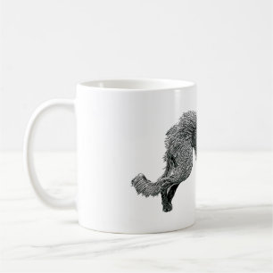 Taza De Café Dibujo de la Línea Lurcher Dog Lurcher de Bedlingt