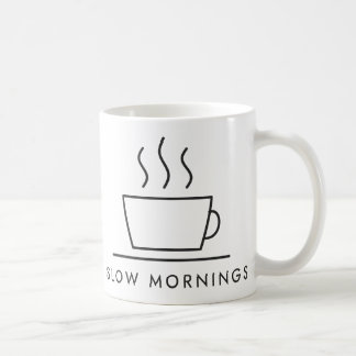 Taza De Café Dibujo de Línea de Café de Mañanas Lentas