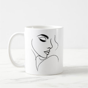 Taza De Café Dibujo de línea de cara