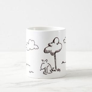 Taza De Café Dibujo de línea de perro de dibujos animados diver