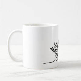 Taza De Café dibujo de línea de un agricultor o jardinero