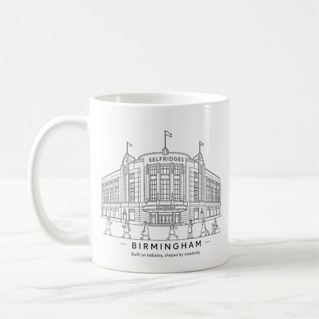 Taza De Café Dibujo de línea del edificio Selfridges de Birming (Izquierda)
