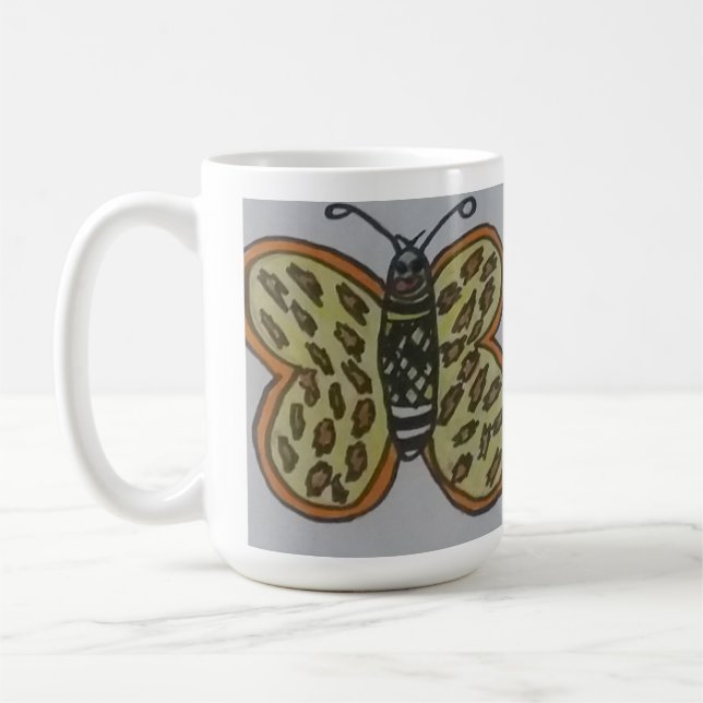 Taza De Café dibujo de mariposa (Izquierda)