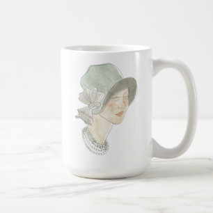 Taza De Café Dibujo de moda - Mujer con Gorra