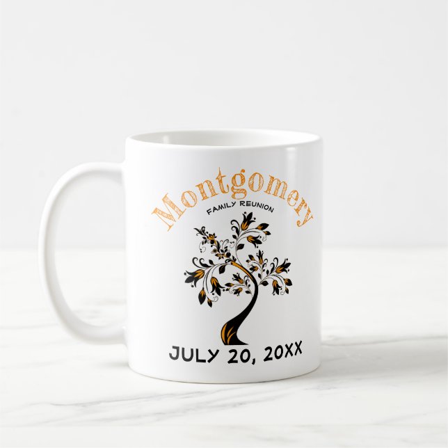 Taza De Café Dibujo de Naranja negro casero de moda (Izquierda)