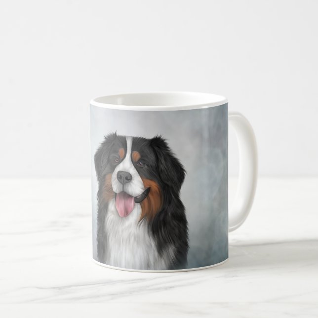 Taza De Café Dibujo de Perro de montaña Bernés (Anverso derecho)