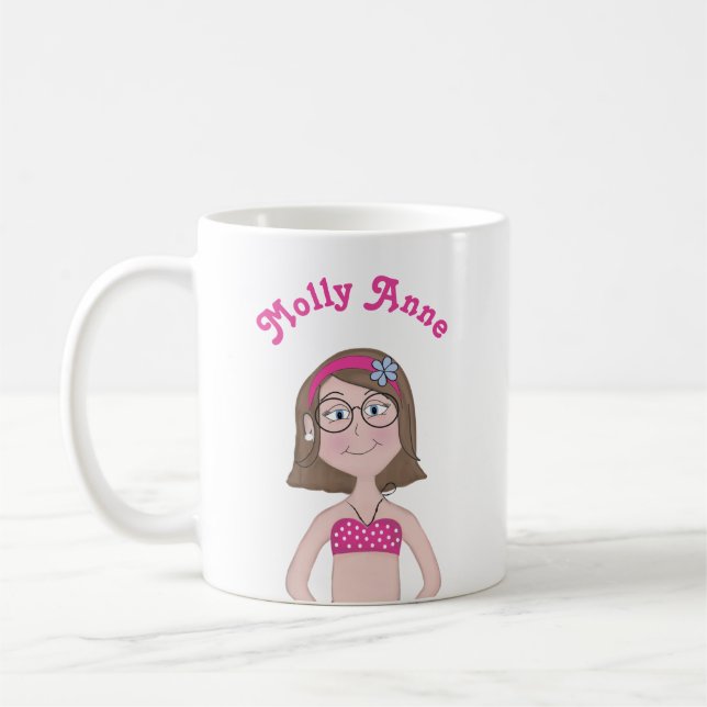 Taza De Café Dibujo de Personalizado de chicas astutas y extrav (Izquierda)