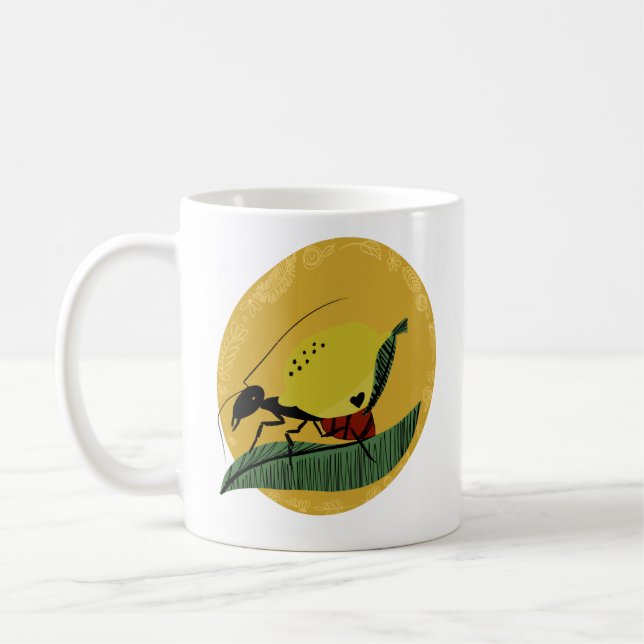 Taza De Café Dibujo de Personalizados de limón y hormiga (Izquierda)