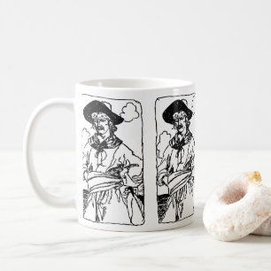 Taza De Café Dibujo de piratas vintage de un capitán por Howard