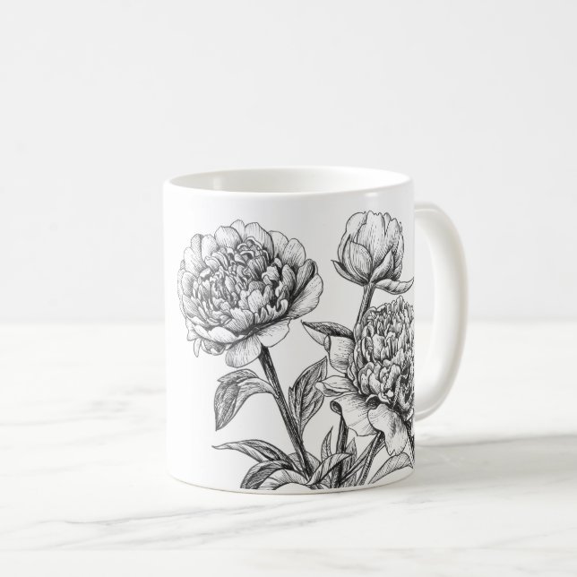 Taza De Café Dibujo de tinta peatonal (Anverso derecho)