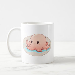 Taza De Café Dibujo de un pulpo bebé rosado