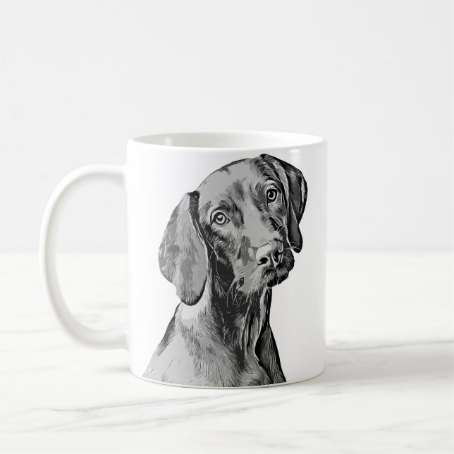 Taza De Café Dibujo de Vizsla (Izquierda)