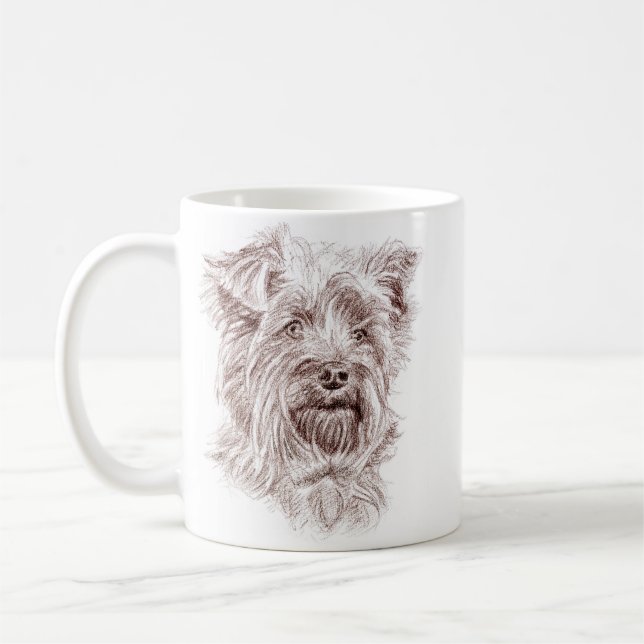 Taza De Café Dibujo de Yorkshire Terrier (Izquierda)