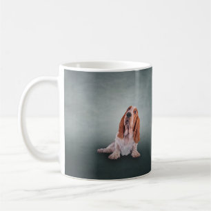 Taza De Café Dibujo del divertido perro de la cola de Basset