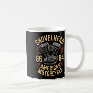 Taza De Café Dibujo del motor Shovelhead Vtwin de motocicleta H