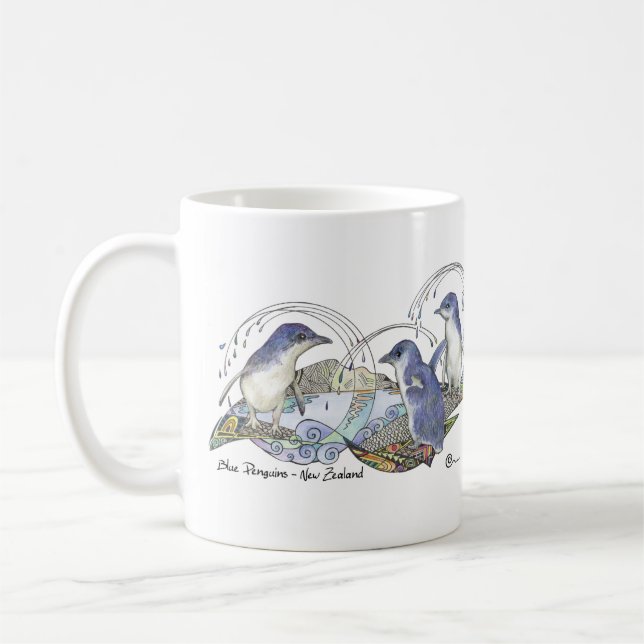 Taza De Café Dibujo del Pingüino Azul de origen neozelandés (Izquierda)