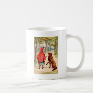 Taza De Café Dibujo del vintage: Capa con capucha roja y el