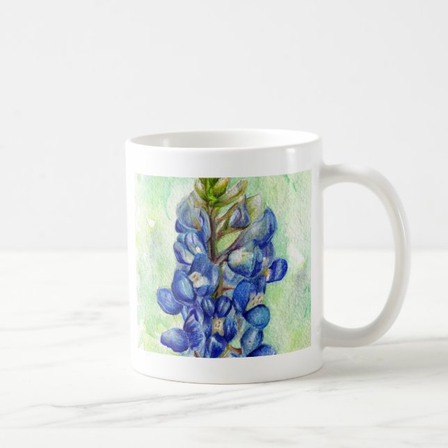 Taza De Café Dibujo del Wildflower del Bluebonnet de Tejas (Derecha)