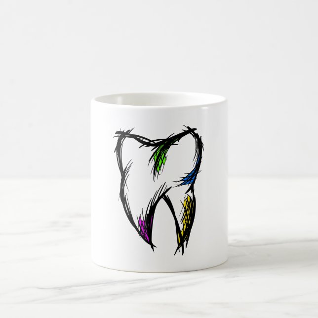 Taza De Café Dibujo dental. Dentist Dental Practice Client Gift (Centro)