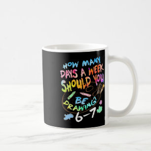 Taza De Café Dibujo Divertido Boceto Artista Amante del Arte Ch