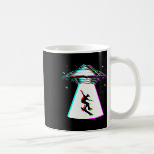 Taza De Café Dibujo Divertido De Abducción Alienígena En Patine