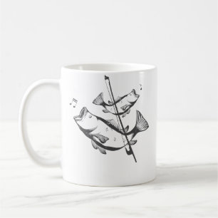 Taza De Café Dibujo divertido de contrabajo con juego de palabr