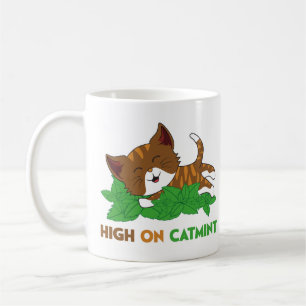 Taza De Café Dibujo divertido de gato de dibujos animados con N