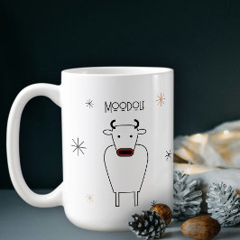 Taza De Café Dibujo divertido minimalista de Moodolf el reno de