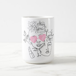 Taza De Café Dibujo en línea con citas Mug