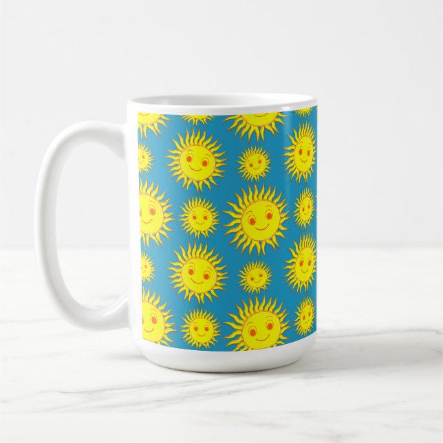 Taza De Café Dibujo feliz de cara al sol (Izquierda)