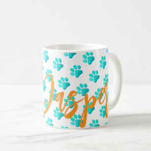 Taza De Café Dibujo Impresiones Aqua Mascota NOMBRE Naranja Per