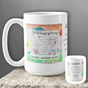 Taza De Café Dibujo Infantil Hecho a Mano Colorido Regalo Creat