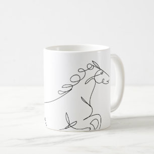 Taza De Café Dibujo lineal del caballo