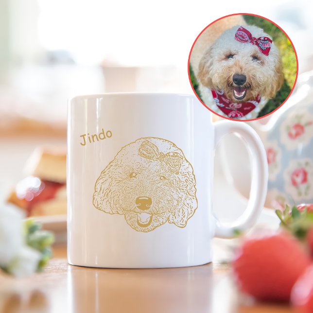 Taza De Café Dibujo manual personalizado de perro de juguete (Subido por el creador)