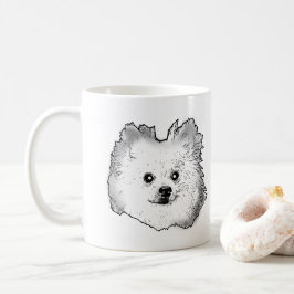 Taza De Café Dibujo manual personalizado de perro espitz alemán